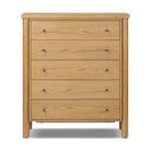 Four Hands Roark Tall Dresser in Amber Oak on a white background at Addison West
