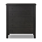 Four Hands Roark Tall Dresser in Ebony Oak Veneer on a white background at Addison West