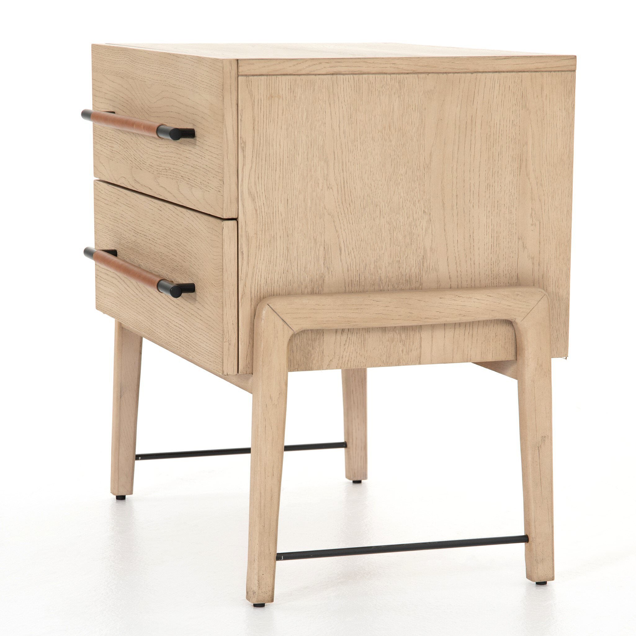 Four Hands Rosedale Nightstand in Yucca Oak Veneer on white background at Addison West.