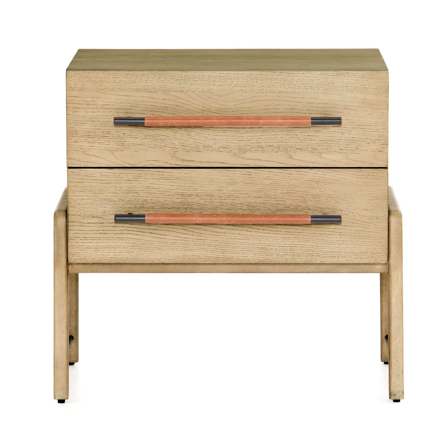 Four Hands Rosedale Nightstand in Yucca Oak Veneer on white background at Addison West.
