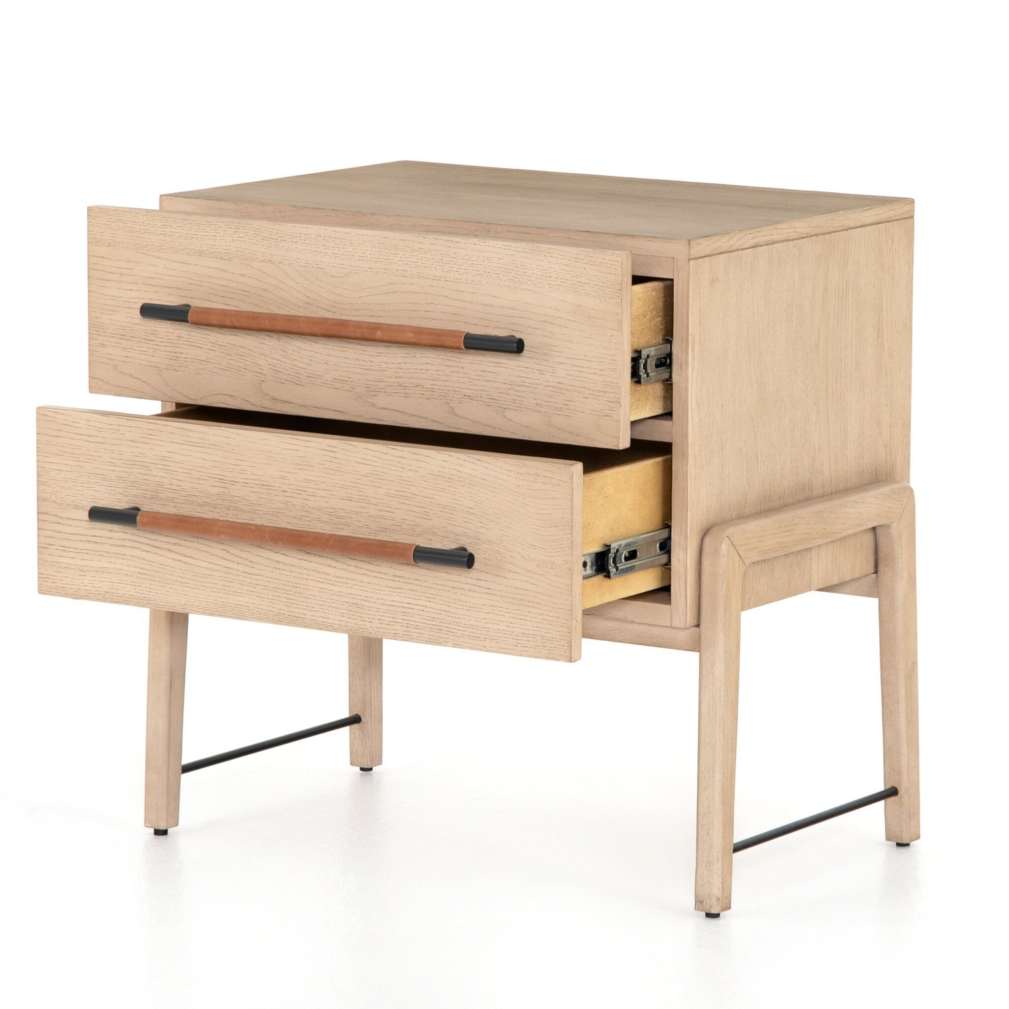 Four Hands Rosedale Nightstand in Yucca Oak Veneer on white background at Addison West.