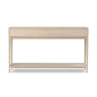 Back of Four Hands Rosenell Console Table 60" in Natural Oak Solid on a white background at Addison West