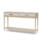 Four Hands Rosenell Console Table 60" in Natural Oak Solid on a white background at Addison West
