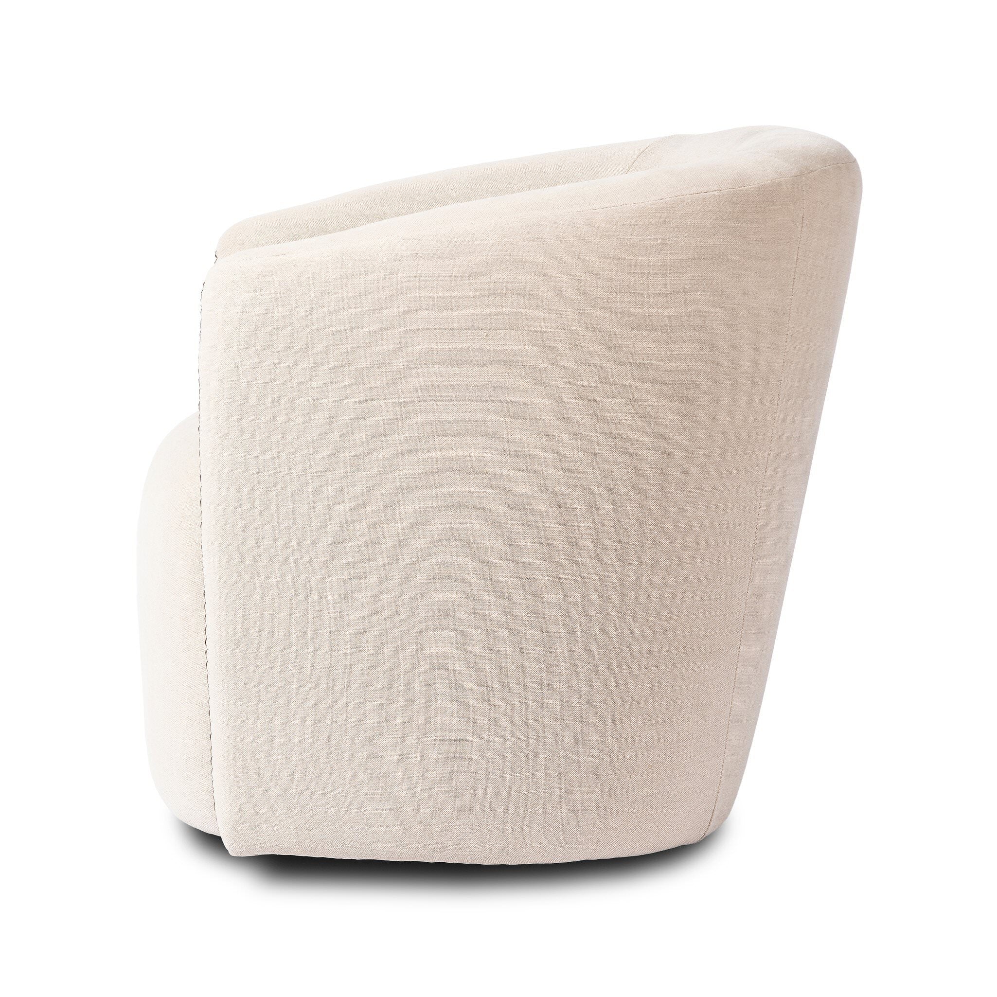 Four Hands Salena Swivel Chair in Broadway Dune on a white background at Addison West