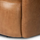 Close up of Four Hands Salena Swivel Chair in Sonoma Chestnut on a white background at Addison West