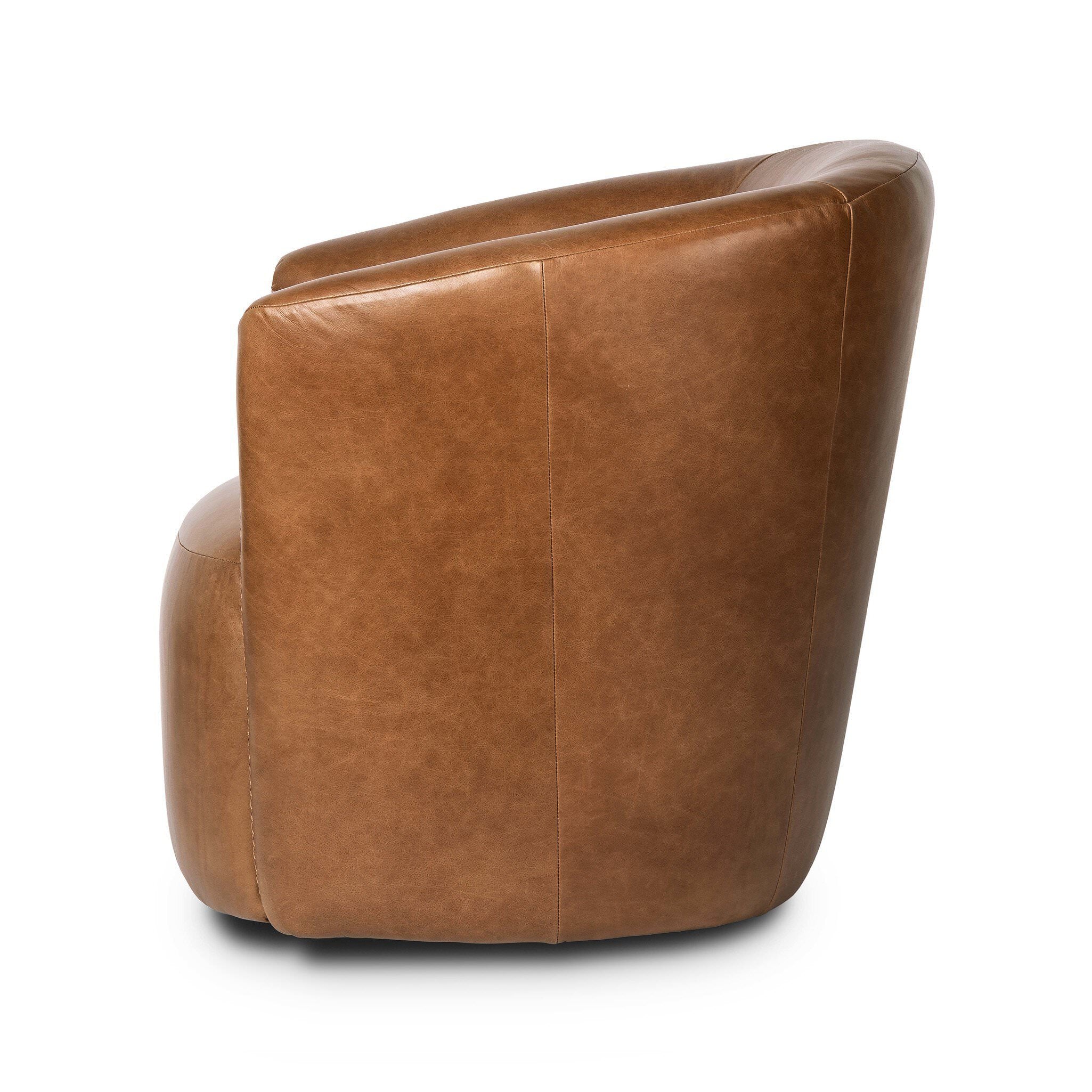 Four Hands Salena Swivel Chair in Sonoma Chestnut on a white background at Addison West