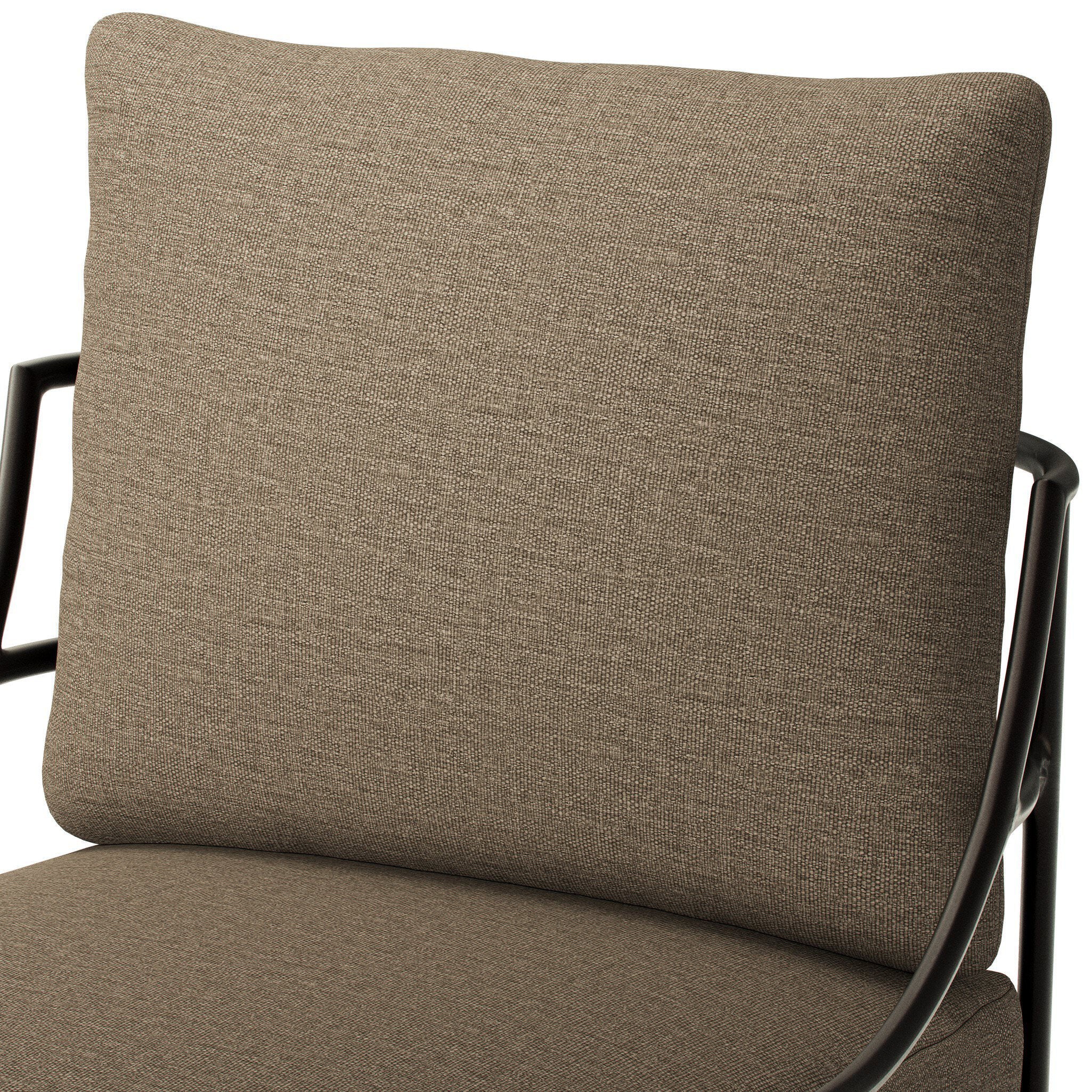 Close up of Four Hands Segovia Outdoor Dining Chair in Alessi Fawn on a white background at Addison West