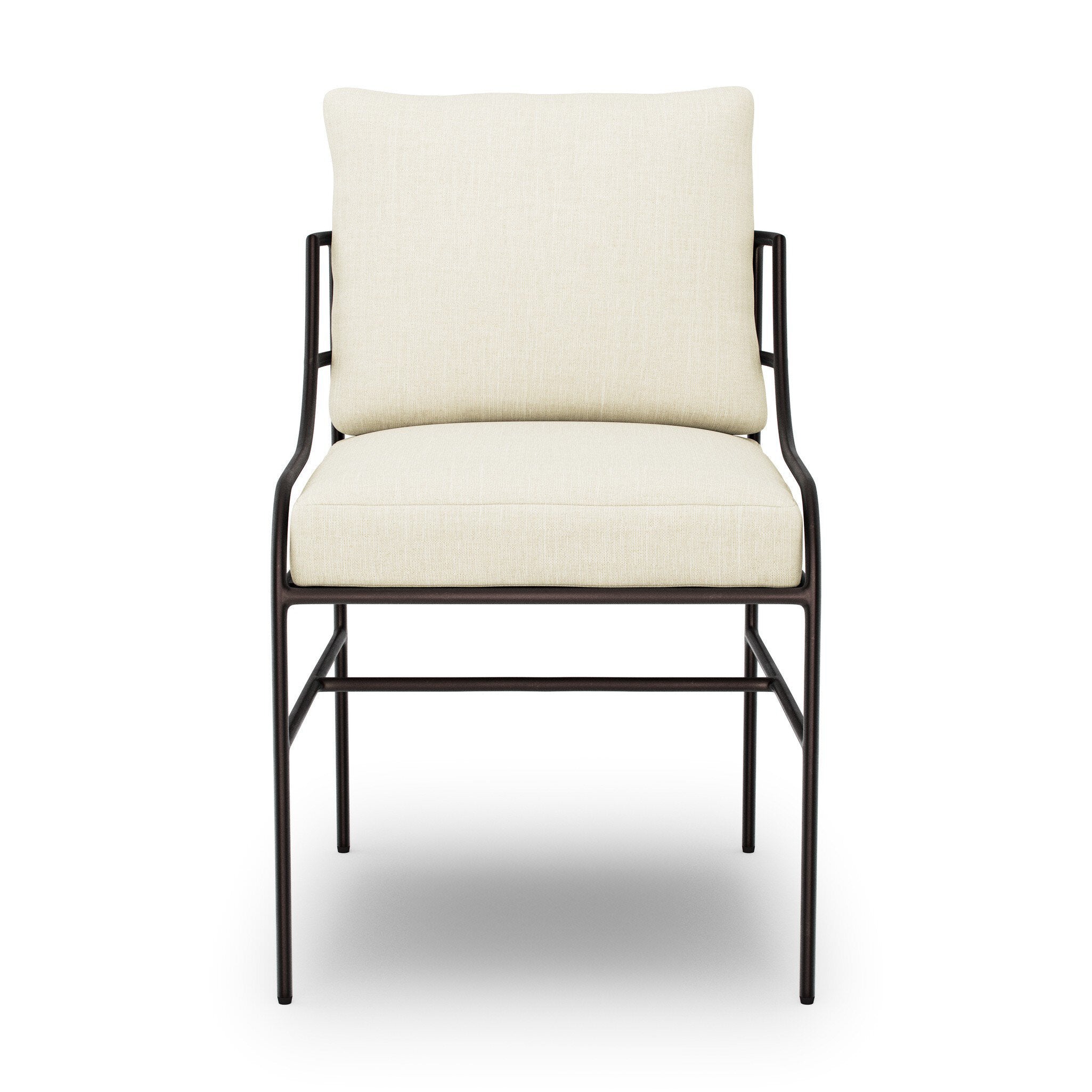 Four Hands Segovia Outdoor Dining Chair in Vergo Cream on a white background at Addison West