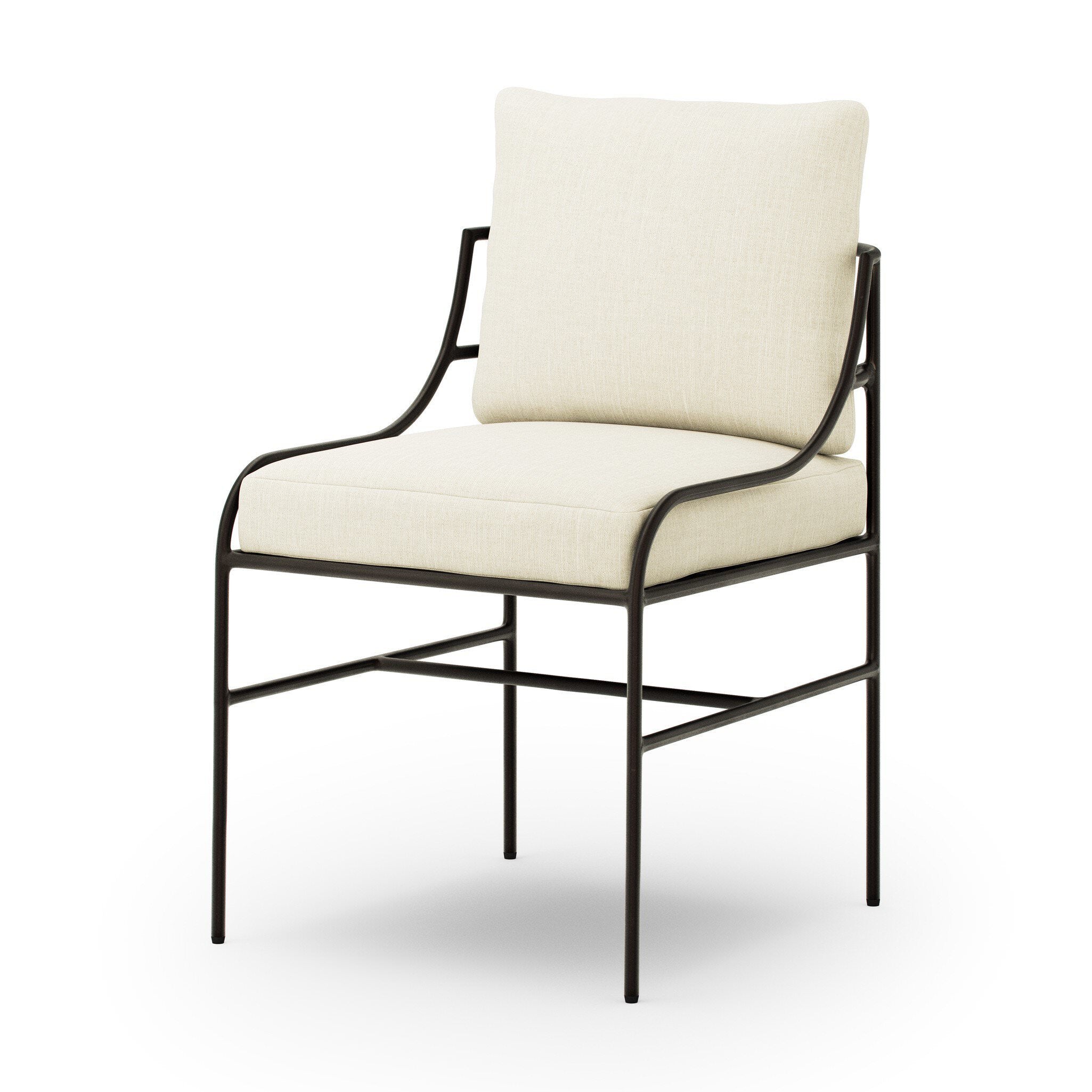 Four Hands Segovia Outdoor Dining Chair in Vergo Cream on a white background at Addison West