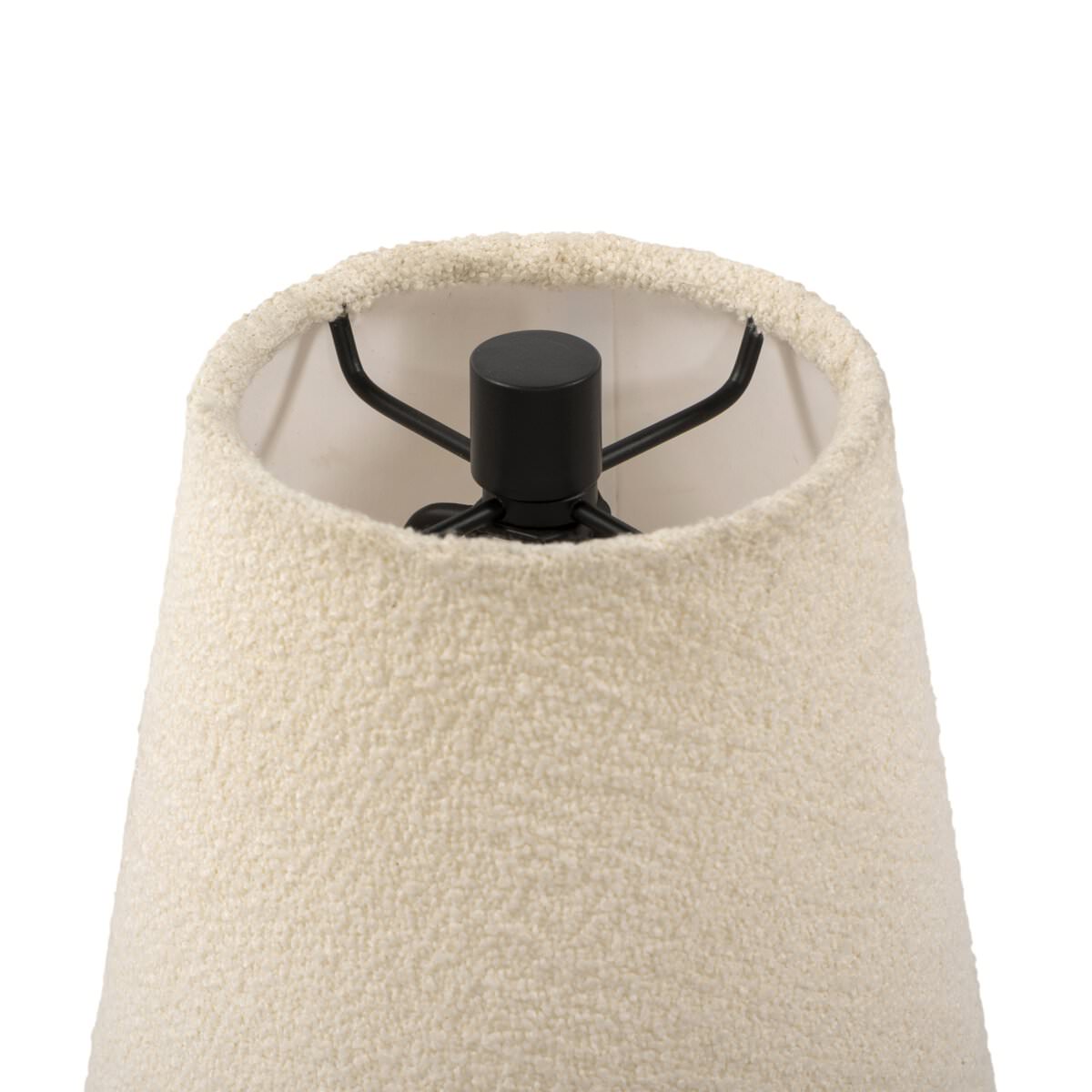 Close up of Four Hands Selby Table Lamp in Black Wrought Iron on a white background at Addison West