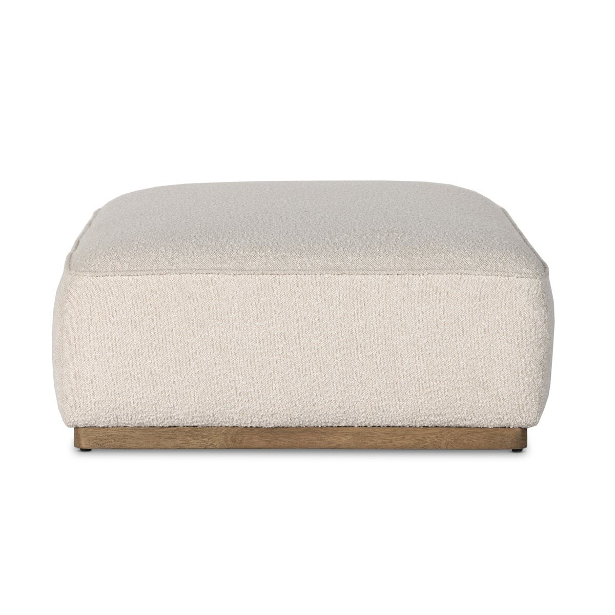 Four Hands Sinclair Cocktail Ottoman in Knoll Natural on a white background at Addison West