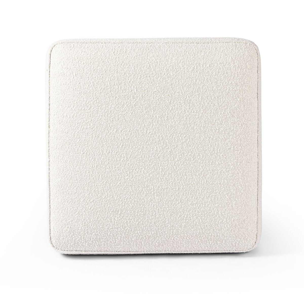 Top of Four Hands Sinclair Square Ottoman in Knoll Natural on a white background at Addison West