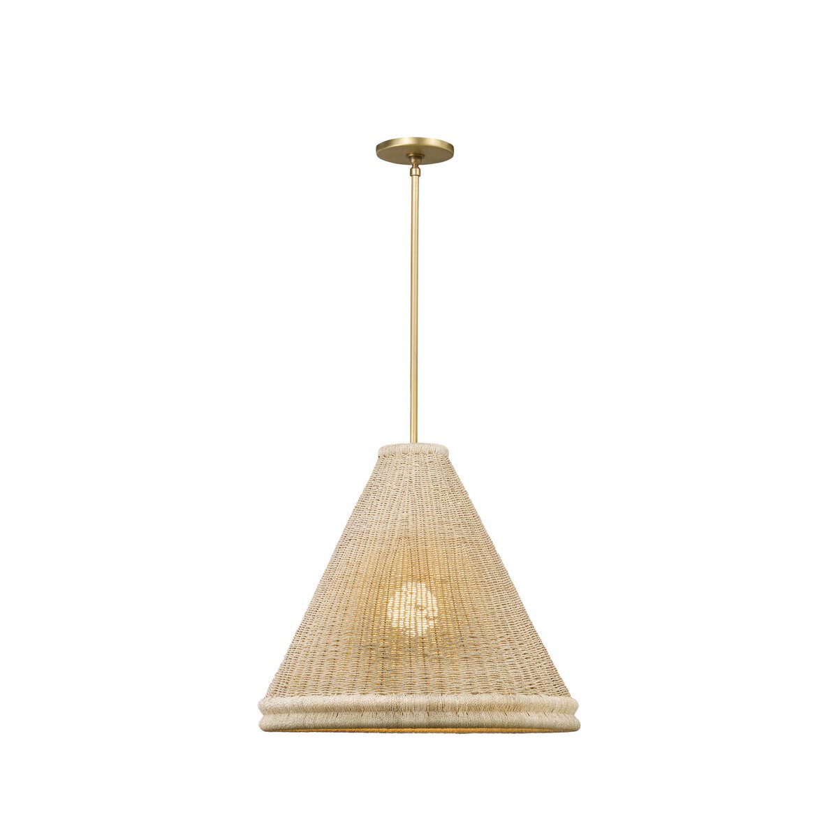 Four Hands Small Riata Pendant in Light Raffia on a white background at Addison West