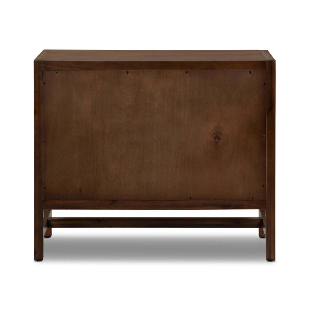 Back of Four Hands Sullivan Nightstand in Saddle Tan Veneer on a white backgroud
