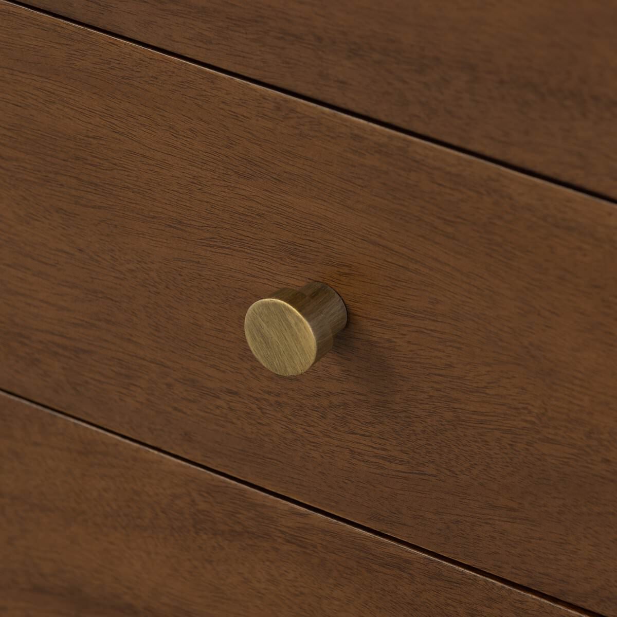 Close up of Four Hands Sullivan Nightstand in Saddle Tan Veneer