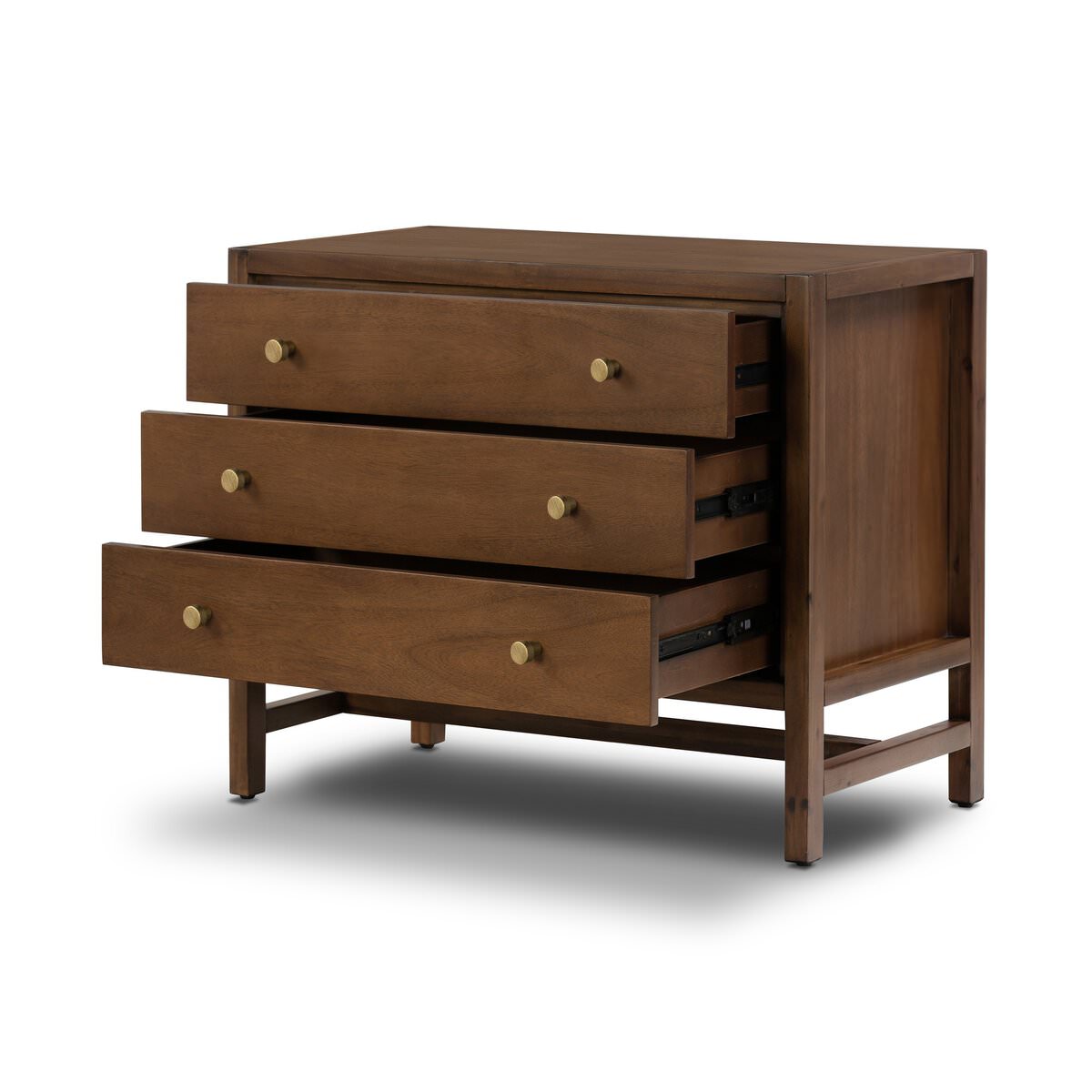 Four Hands Sullivan Nightstand in Saddle Tan Veneer on a white backgroud
