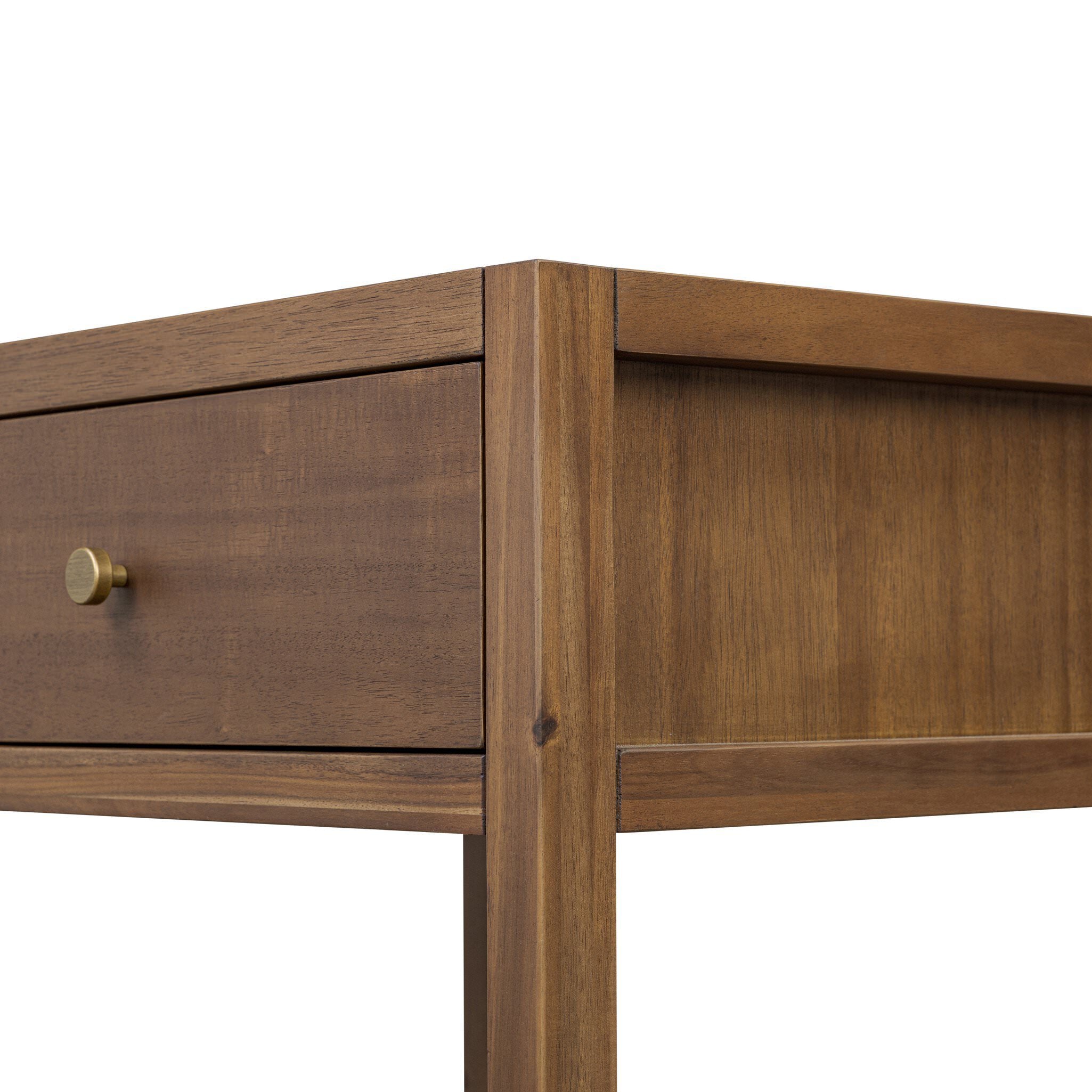 Four Hands Sullivan Small Nightstand in Saddle Tan Veneer on white background at Addison West.