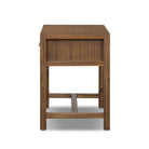Four Hands Sullivan Small Nightstand in Saddle Tan Veneer on white background at Addison West.