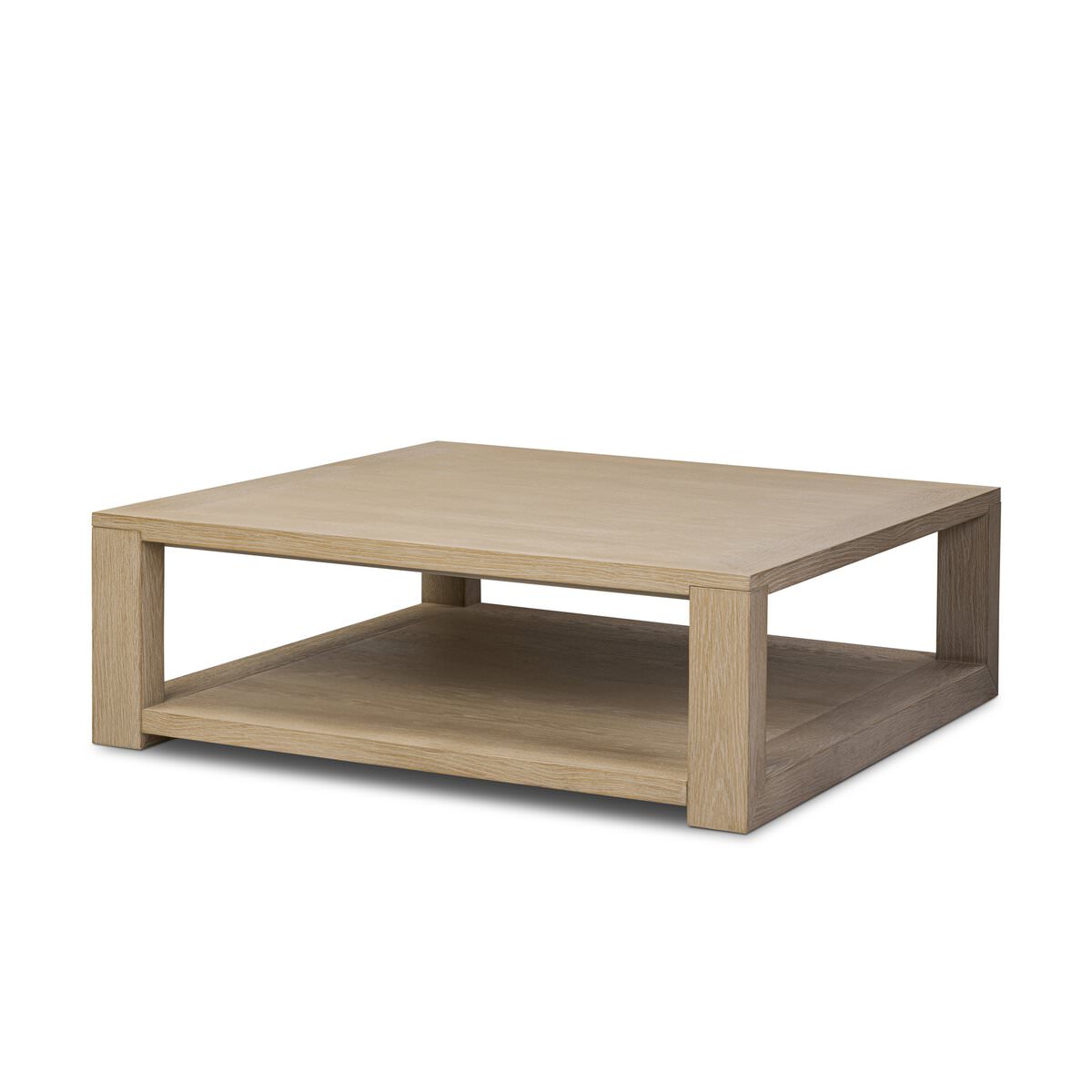 Four Hands Thomas Square Coffee Table in Bleached Oak Veneer
