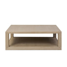 Four Hands Thomas Square Coffee Table in Bleached Oak Veneer on a white background at Addison West