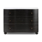 Four Hands Tiago Marble Chest in Distressed Black on a white background
