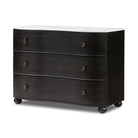Four Hands Tiago Marble Chest in Distressed Black on a white background