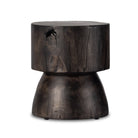 Four Hands Tino End Table in Rubbed Black on a white background