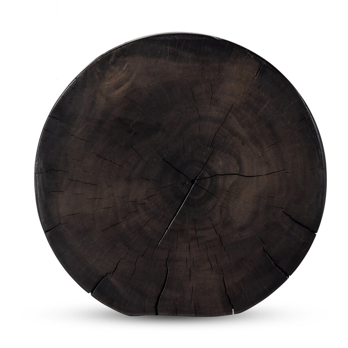 Four Hands Tino End Table in Rubbed Black on a white background