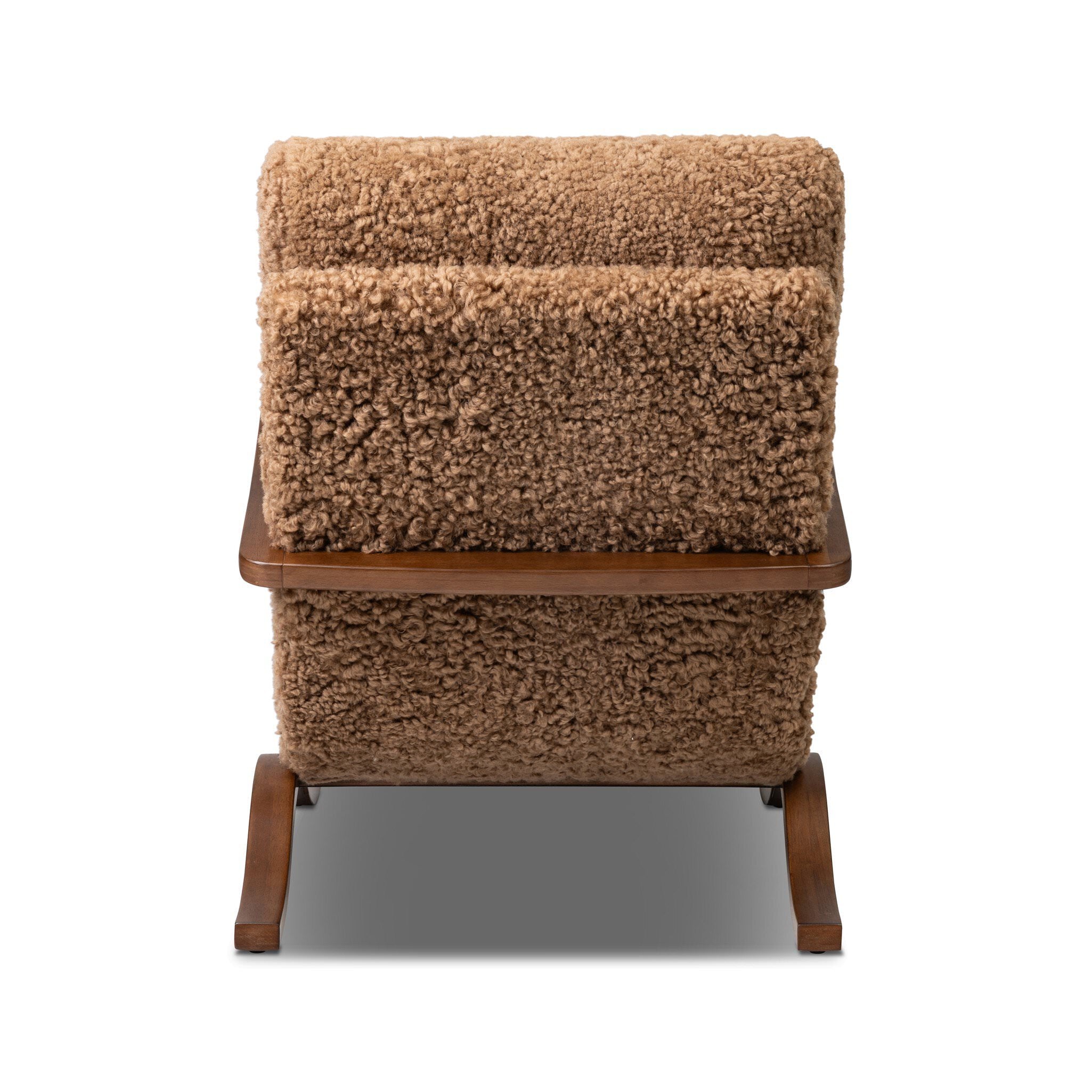 Four Hands Tobin Chair in Amber Sherling on white background at Addison West.