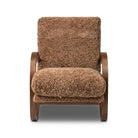 Four Hands Tobin Chair in Amber Sherling on white background at Addison West.
