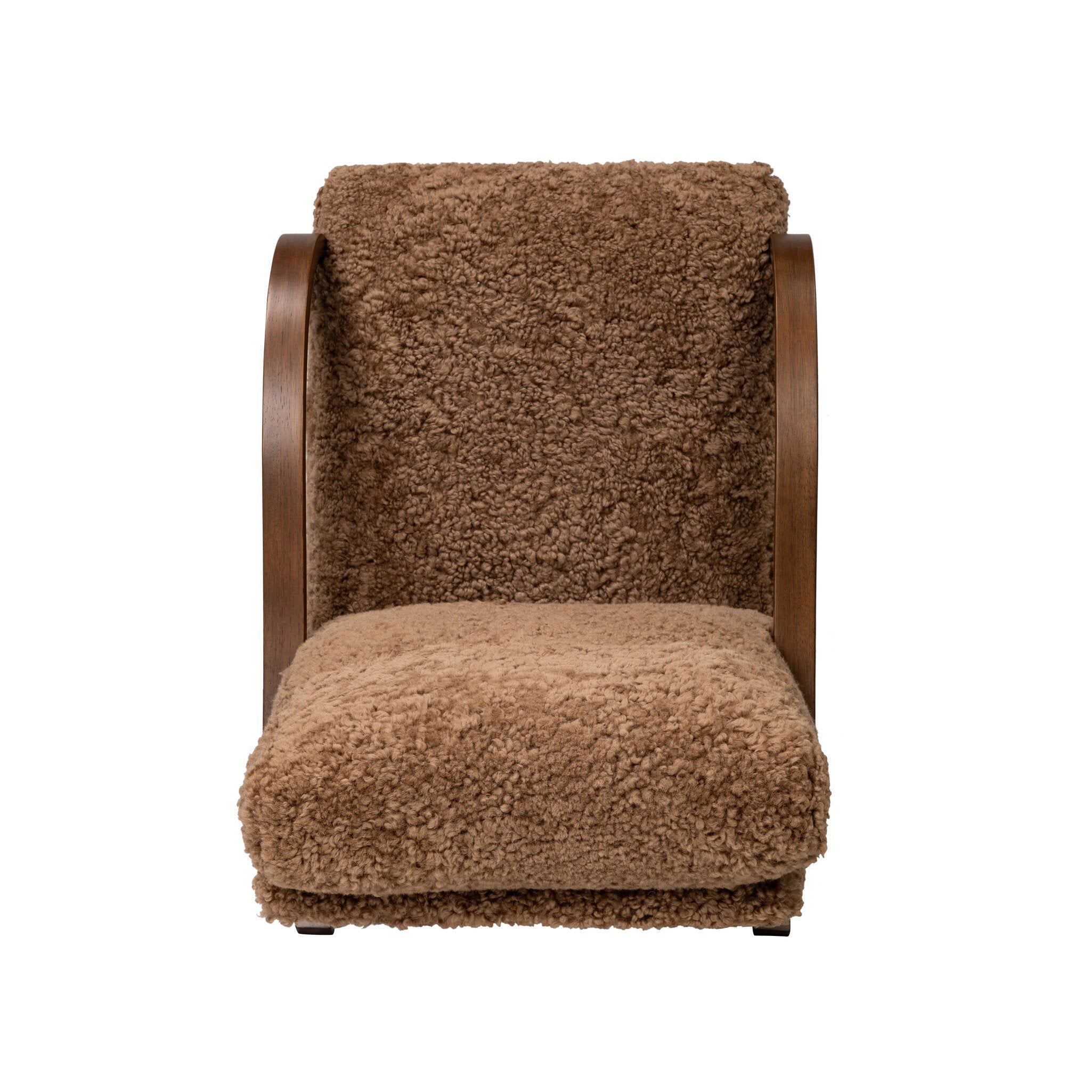 Four Hands Tobin Chair in Amber Sherling on white background at Addison West.