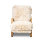 Four Hands Tobin Chair in Champagne Mongolian Fur on white background at Addison West.