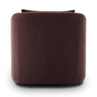 Back of Four Hands Topanga Swivel Chair in Laughlin Plum on a white background at Addison West
