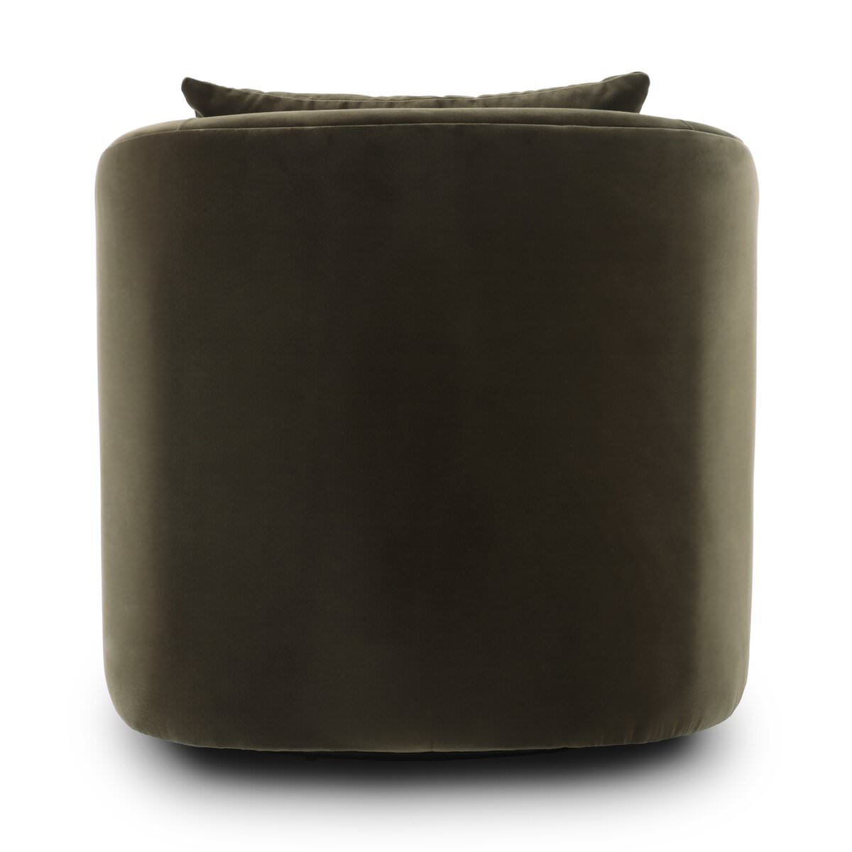 Back of Four Hands Topanga Swivel Chair in Surrey Olive on a white background at Addison West
