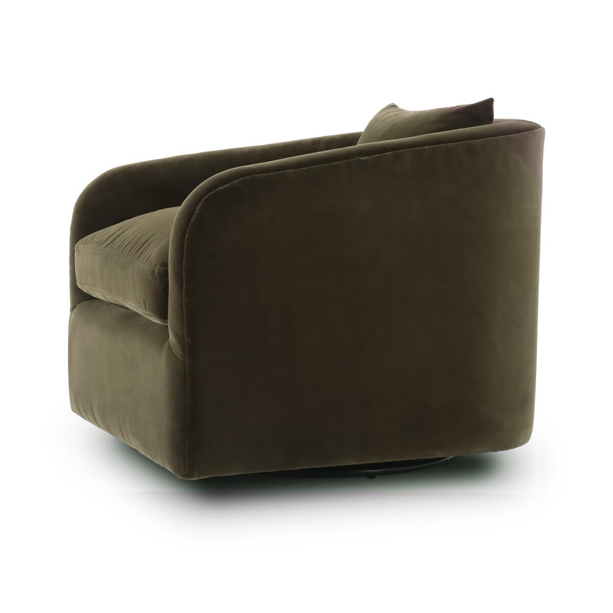 Four Hands Topanga Swivel Chair in Surrey Olive on a white background at Addison West