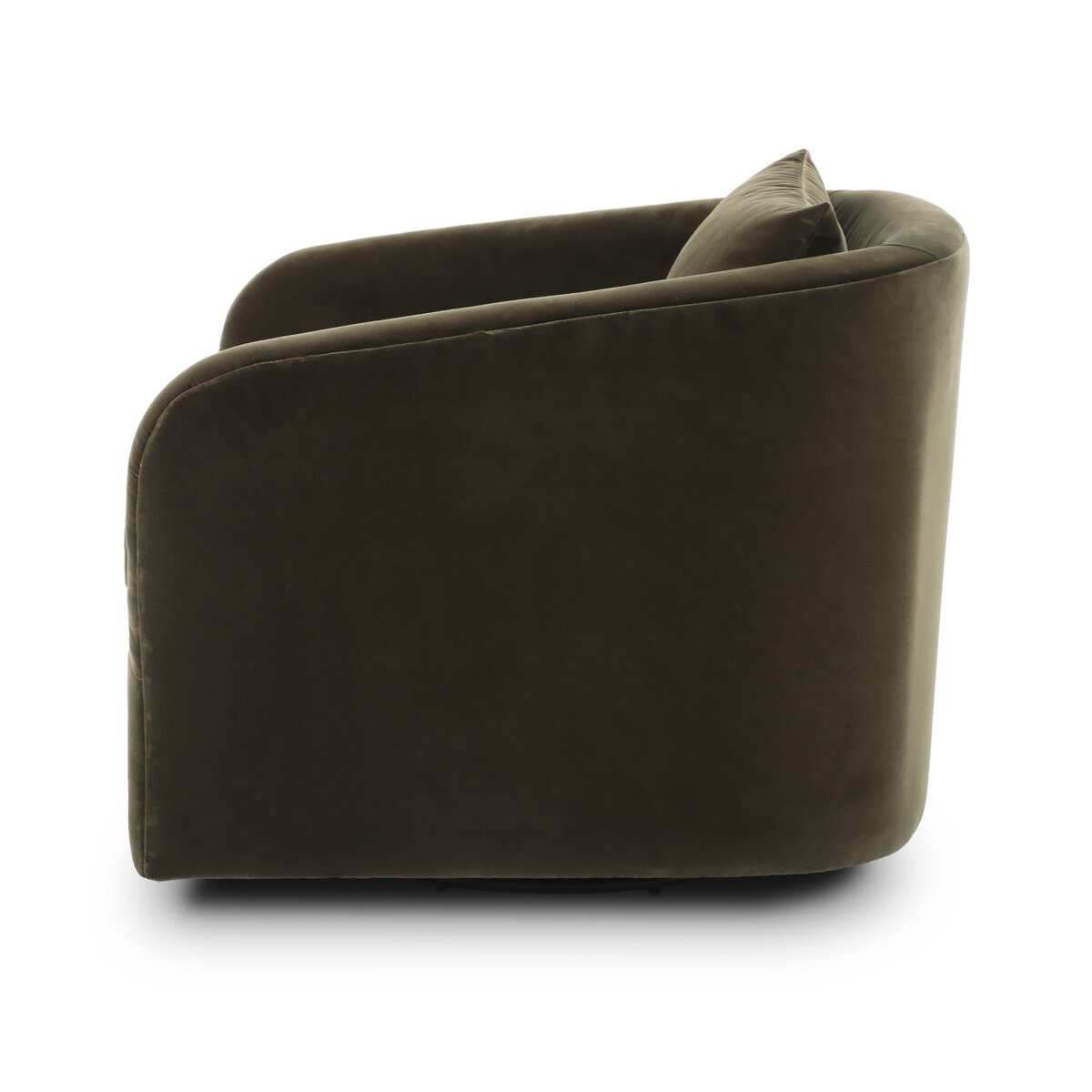 Four Hands Topanga Swivel Chair in Surrey Olive on a white background at Addison West