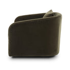 Four Hands Topanga Swivel Chair in Surrey Olive on a white background at Addison West
