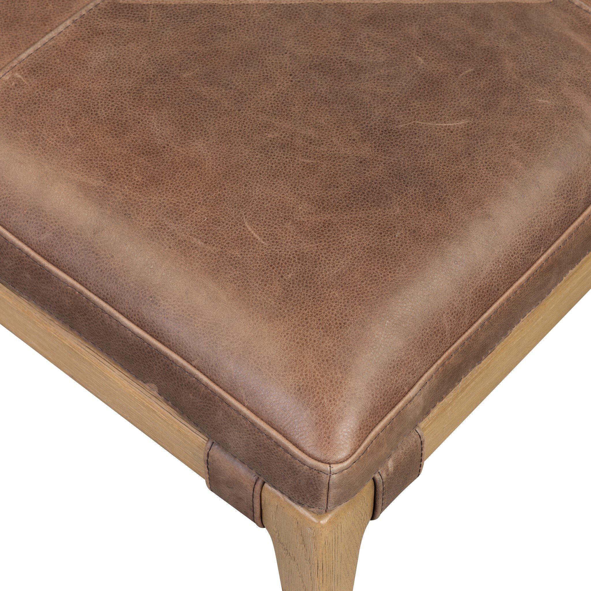 Four Hands Ulrick Ottoman Palermo Cigar on white background at Addison West.