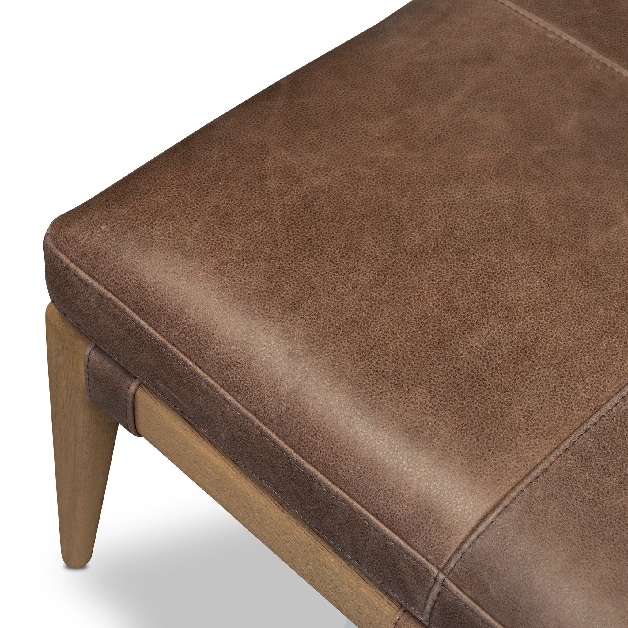 Four Hands Ulrick Ottoman Palermo Cigar on white background at Addison West.