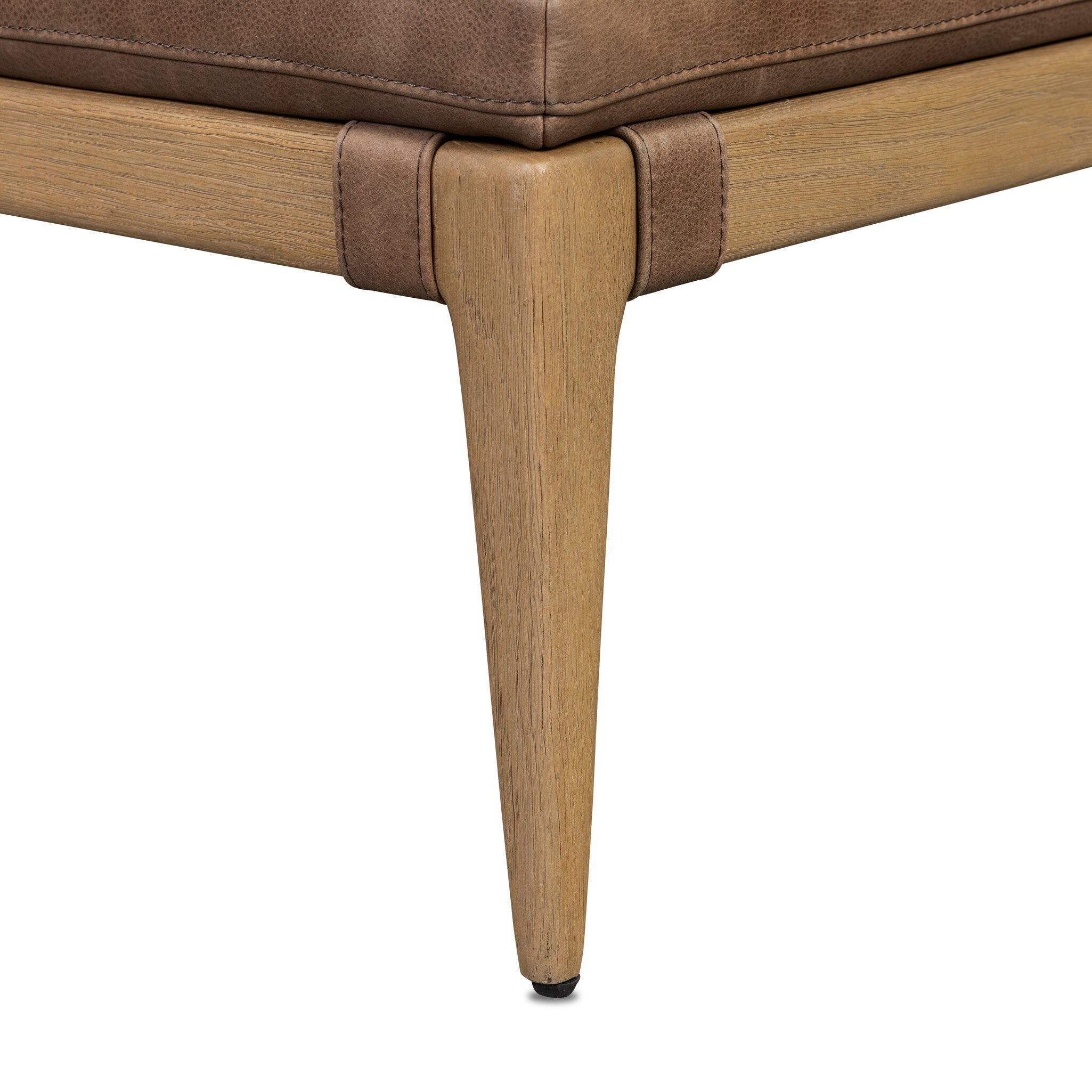 Four Hands Ulrick Ottoman Palermo Cigar on white background at Addison West.