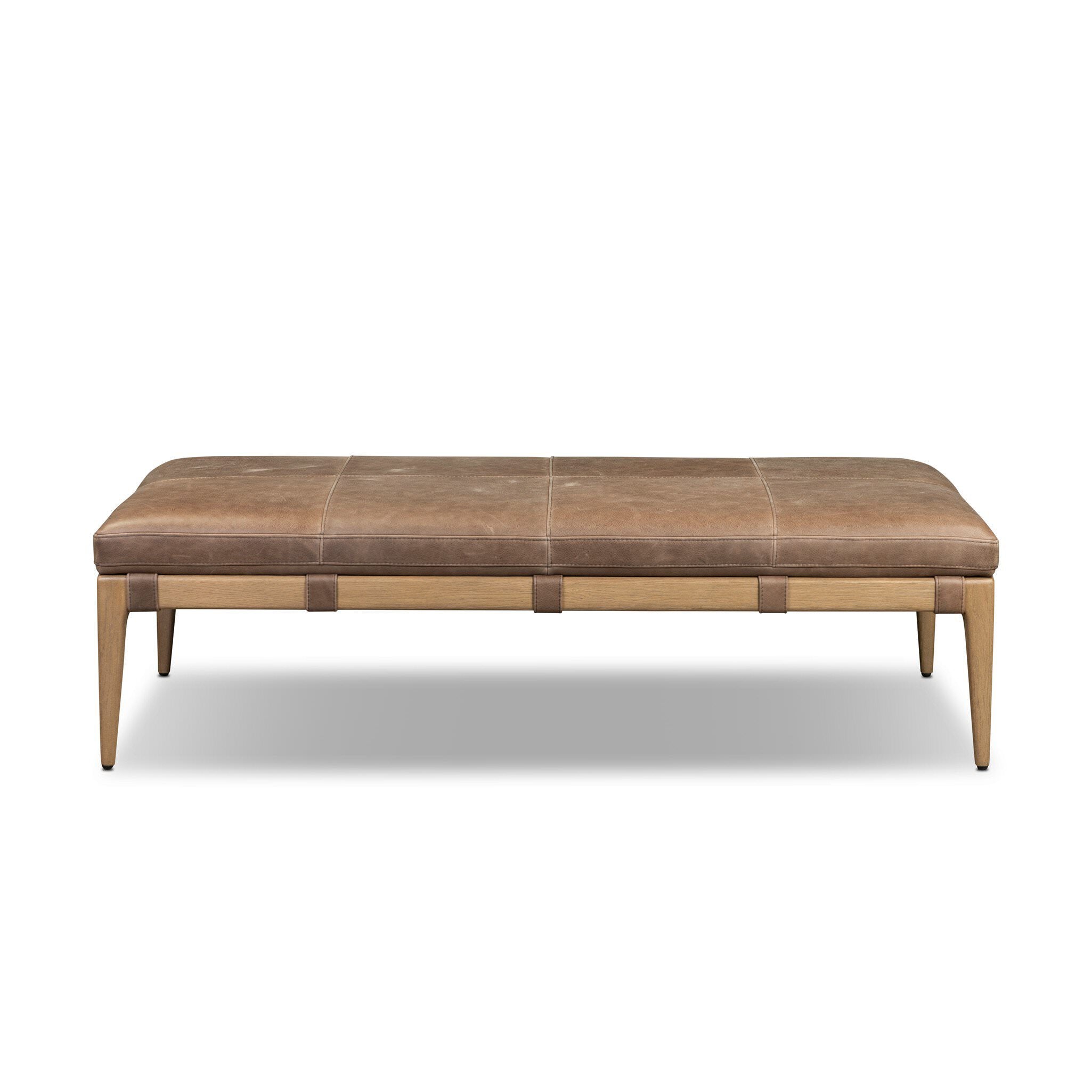 Four Hands Ulrick Ottoman Palermo Cigar on white background at Addison West.