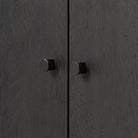 Close up of Four Hands Vinco Sideboard in Black Onyx Lacquer on a white background at Addison West