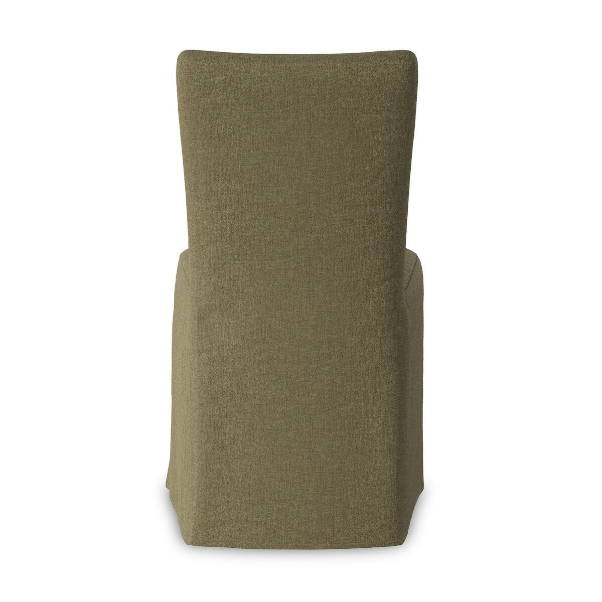 Four Hands Vista Slipcovered Dining Chair in Broadway Olive on a white background
