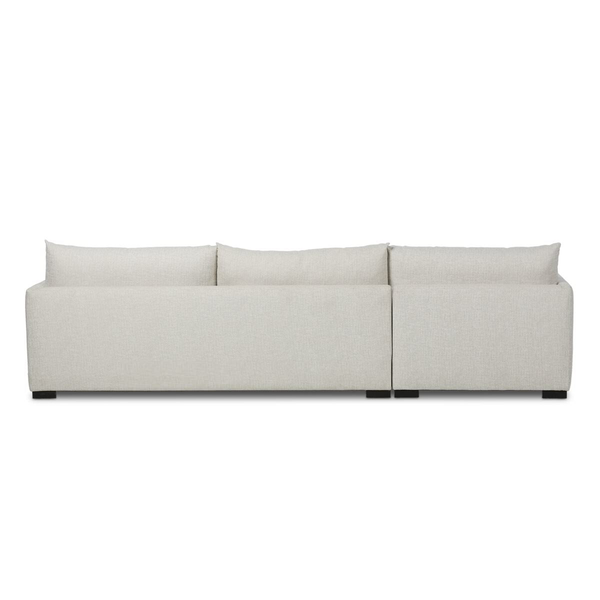 Back of Four Hands Wickham 2-Piece Sleeper Sectional in Alameda Snow on a white background at Addison West