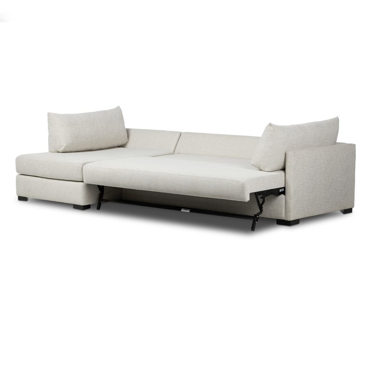 Four Hands Wickham 2-Piece Sleeper Sectional in Alameda Snow on a white background at Addison West