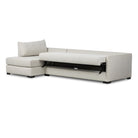 Four Hands Wickham 2-Piece Sleeper Sectional in Alameda Snow on a white background at Addison West