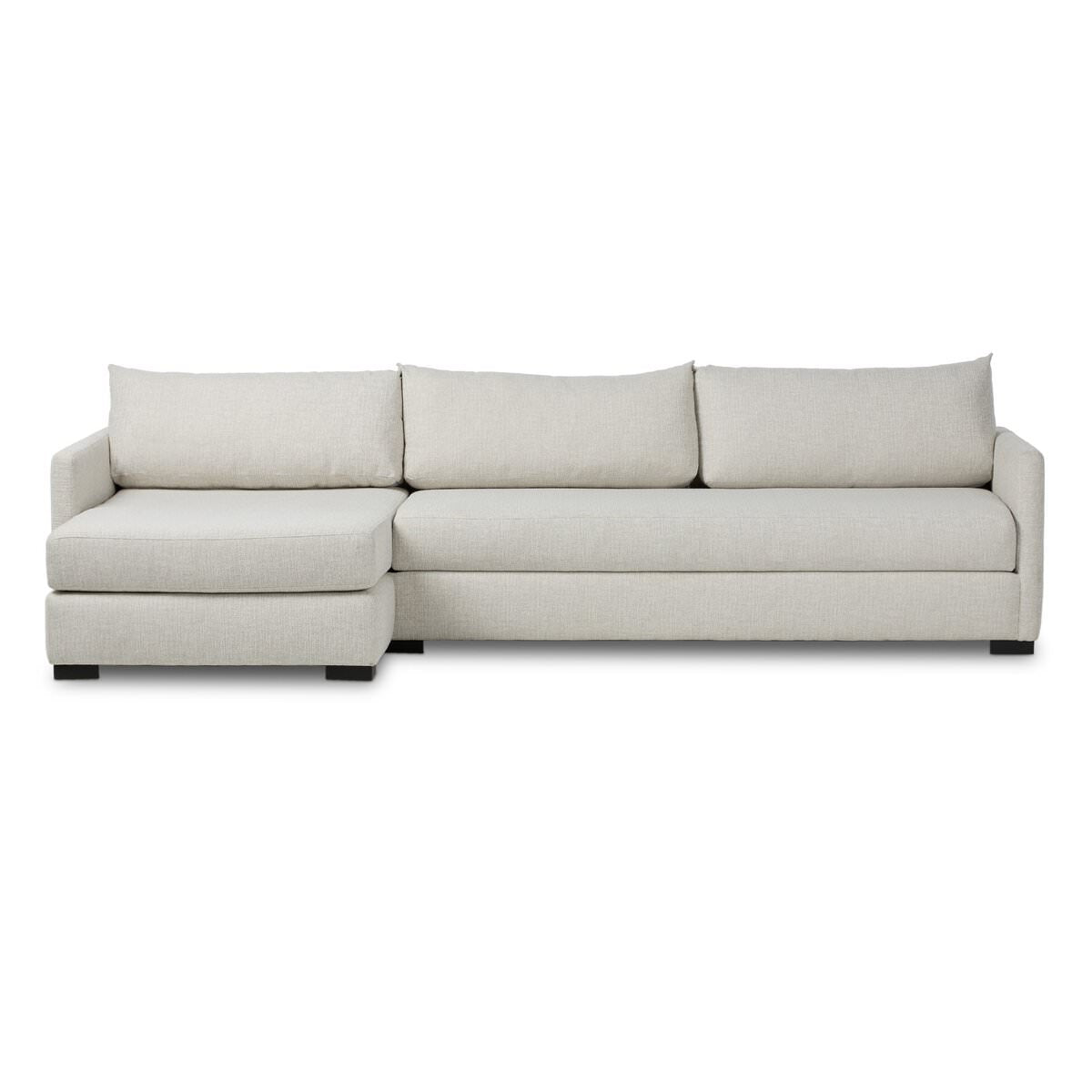 Four Hands Wickham 2-Piece Sleeper Sectional in Alameda Snow on a white background at Addison West