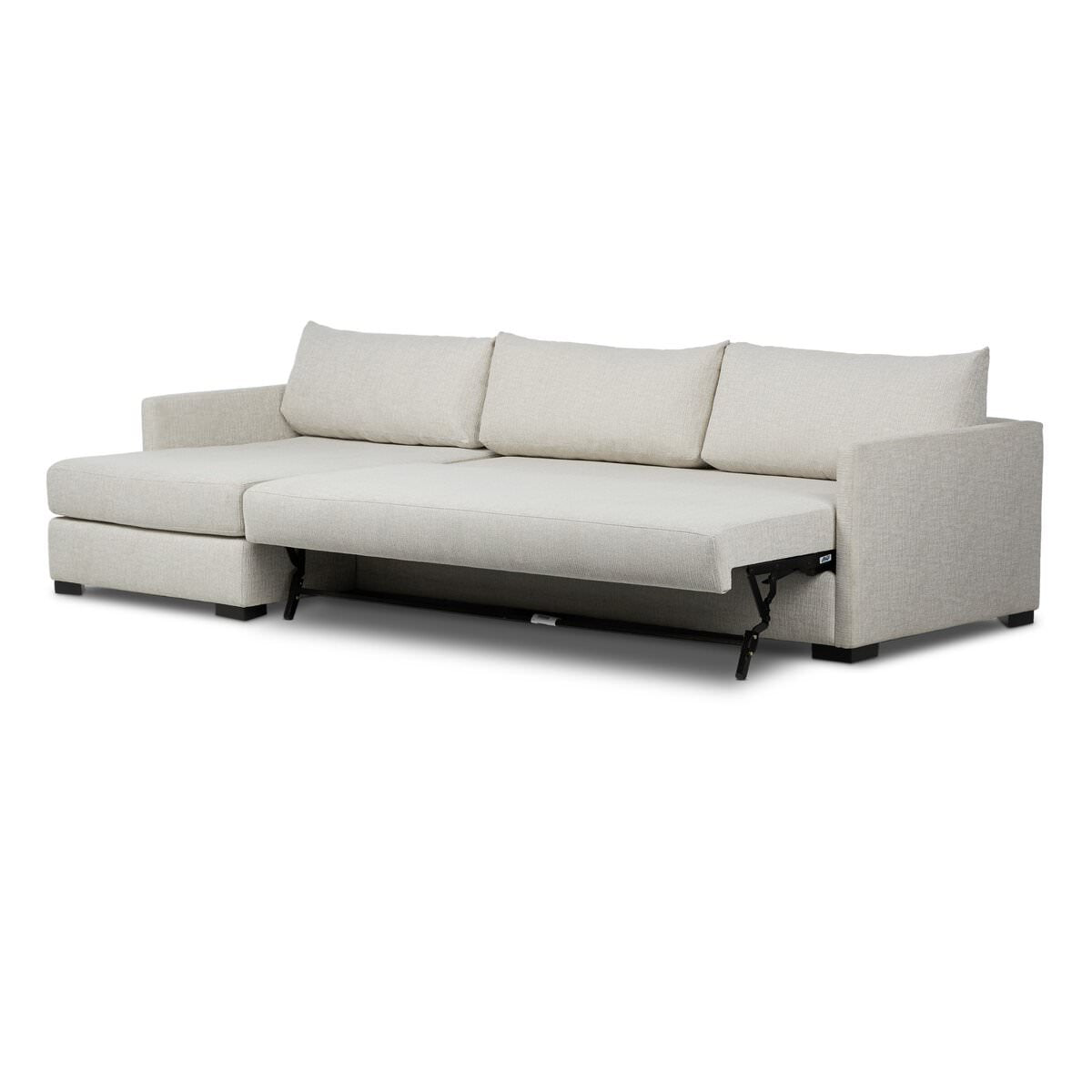 Four Hands Wickham 2-Piece Sleeper Sectional in Alameda Snow on a white background at Addison West