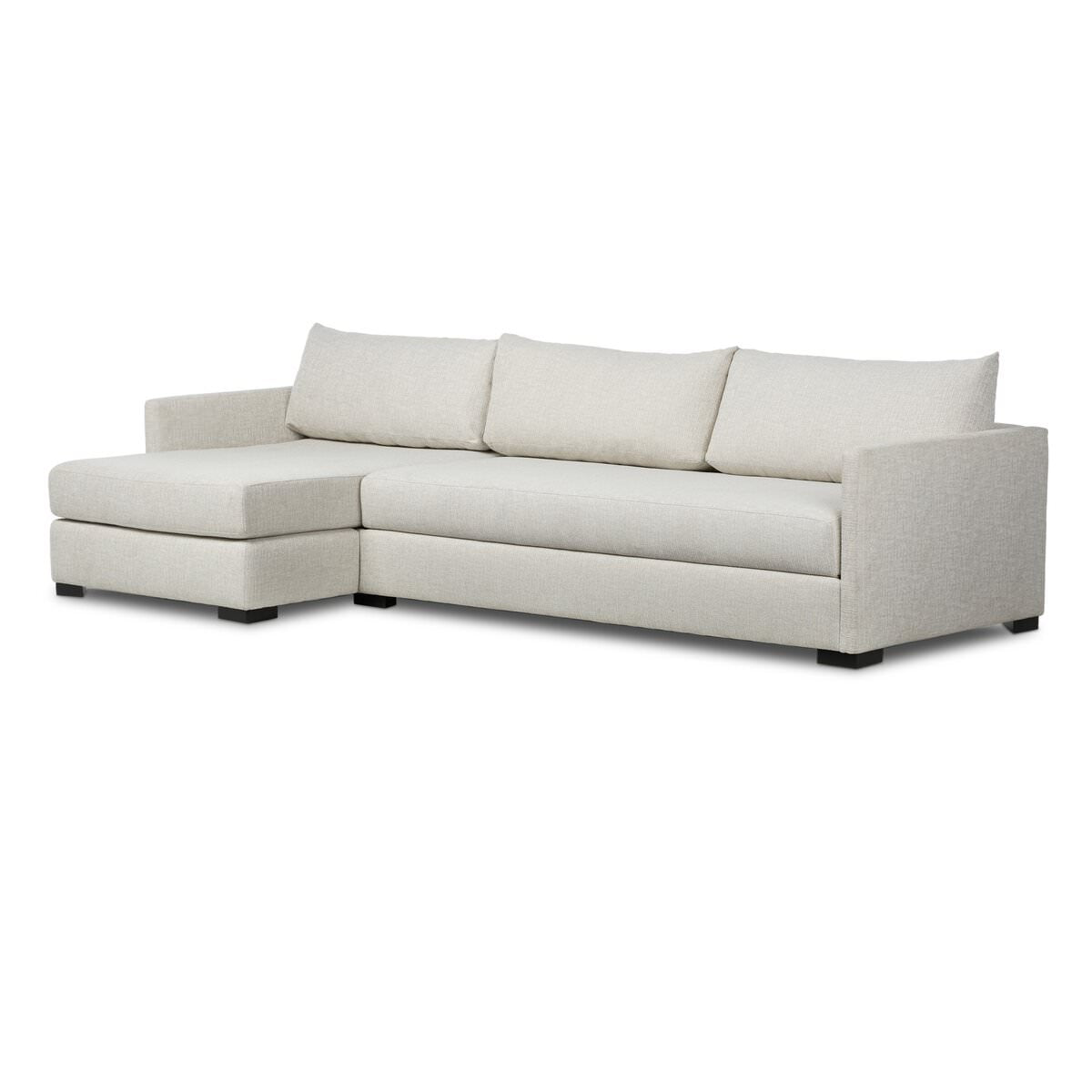 Four Hands Wickham 2-Piece Sleeper Sectional in Alameda Snow on a white background at Addison West