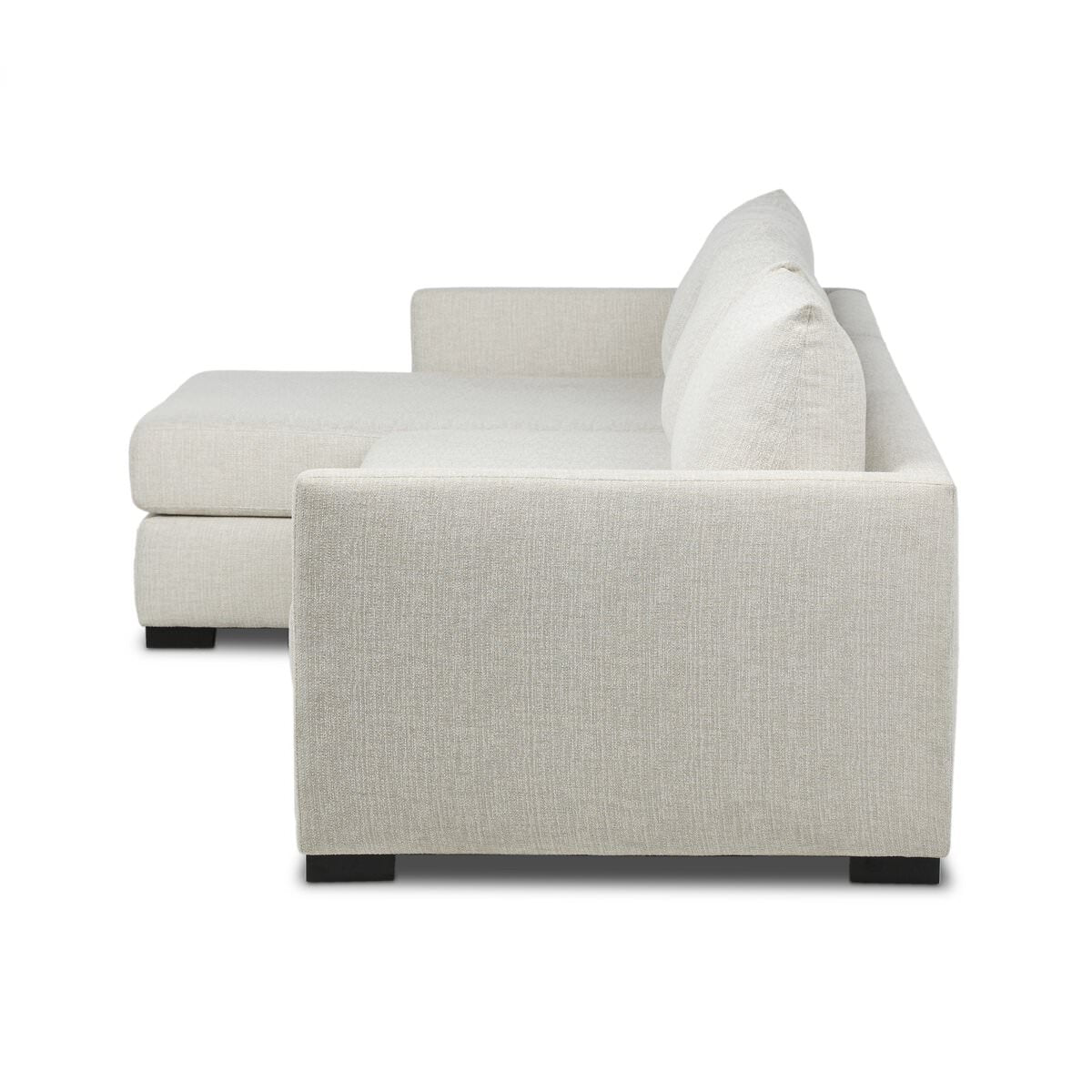 Side of Four Hands Wickham 2-Piece Sleeper Sectional in Alameda Snow on a white background at Addison West